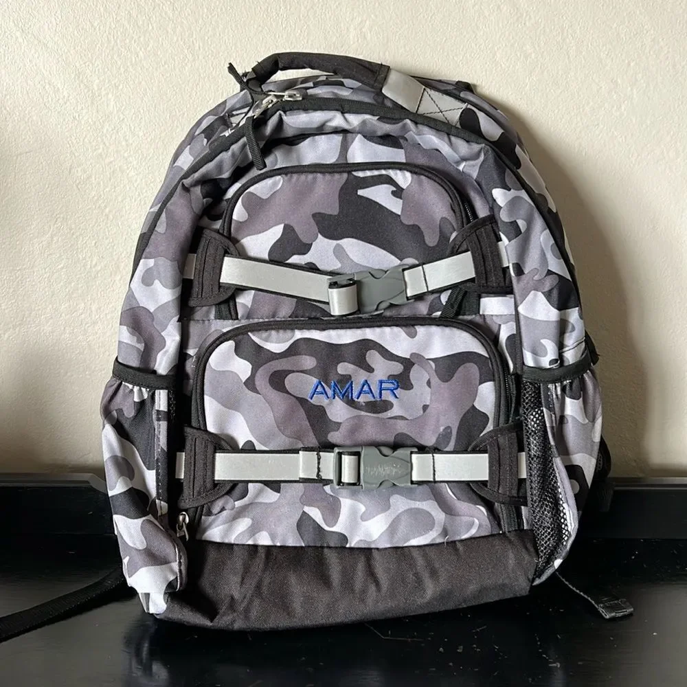 Pottery Barn Kids Mackenzie Gray Classic Camo Reflective Backpack
